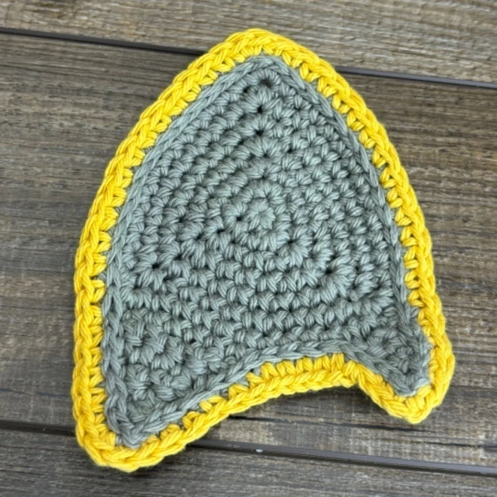 Coasters Star Trek Com Badge Shape Set of 2 Handcrafted Crochet by Seller Cotton